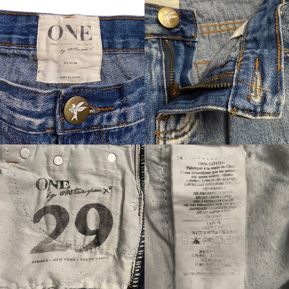 One by One Teaspoon Awesome Baggies Distressed Mid Rise Tapered Leg Jeans 29 - Picture 4 of 16
